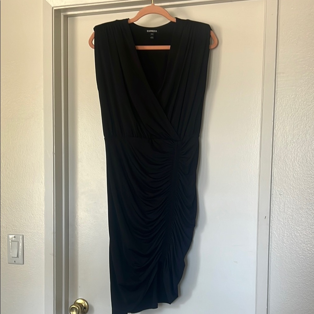 EXPRESS:  Black Midi Dress with Elegant Design